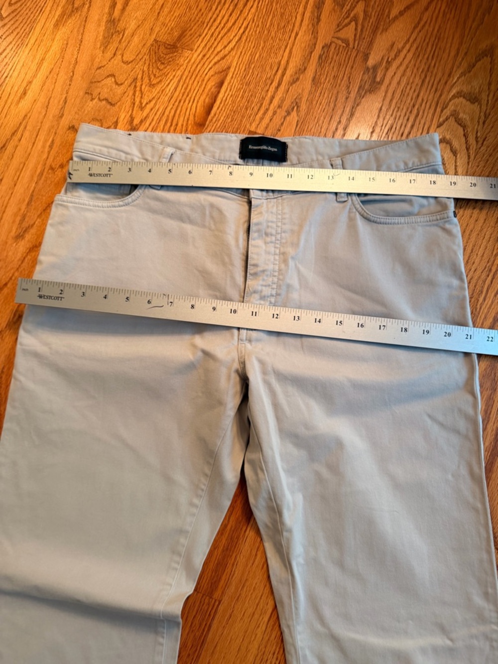 Ermenegildo Zegna Men's Grey Cotton Blend 5 Pocket Chino Pants Size 38 x 34 - Picture 6 of 15